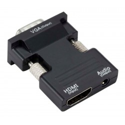POWERTECH converter HDMI (F) σε VGA (M) CAB-H120 με audio, μαύρο