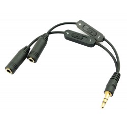 POWERTECH Splitter από jack 3.5mm σε 2x jack 3.5mm, Volume Control