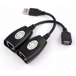 POWERTECH Converter CAT 5/5a/6 σε USB, μαύρο