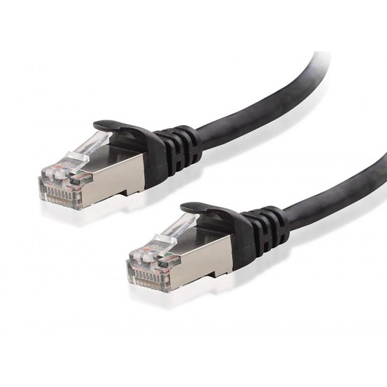 POWERTECH Καλώδιο S/FTP Cat 6e, 24AWG, copper, metal, 20cm, μαύρο
