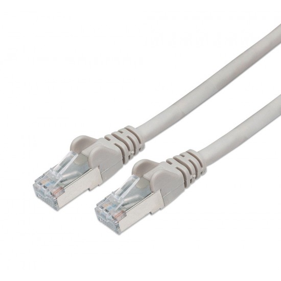 POWERTECH Καλώδιο S/FTP Cat 6e, 24AWG, copper, metal, 20cm, γκρι