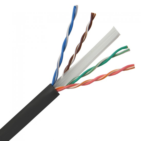 POWERTECH καλώδιο UTP Cat 6e CAB-N180, CCA 24AWG 0.5mm, PVC, 305m, μαύρο