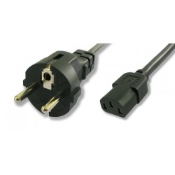POWERTECH Καλώδιο τροφοδοσίας 3x 1mm², χάλκινο, 1.5m, μαύρο