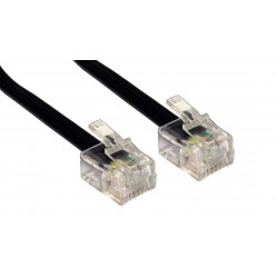 POWERTECH Καλώδιο Τηλεφώνου RJ11 6P4C CAB-T011, μαύρο, 10m
