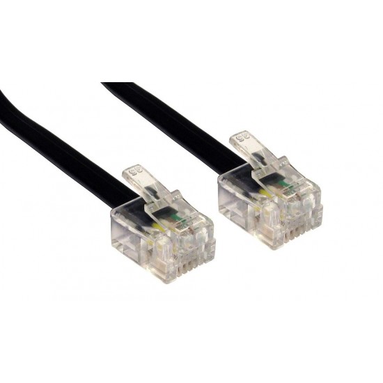 POWERTECH Καλώδιο Τηλεφώνου RJ11 6P4C CAB-T012, μαύρο, 20m
