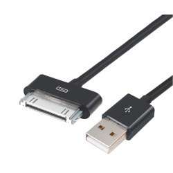 POWERTECH Καλώδιο USB 2.0 σε iPad & iPhone 4/4S CAB-U023, μαύρο, 1m