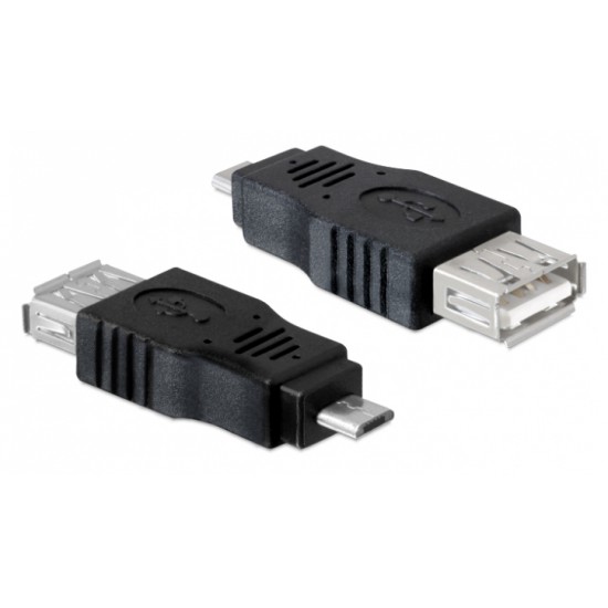 POWERTECH Adapter USB 2.0 Female σε USB Micro B, Black