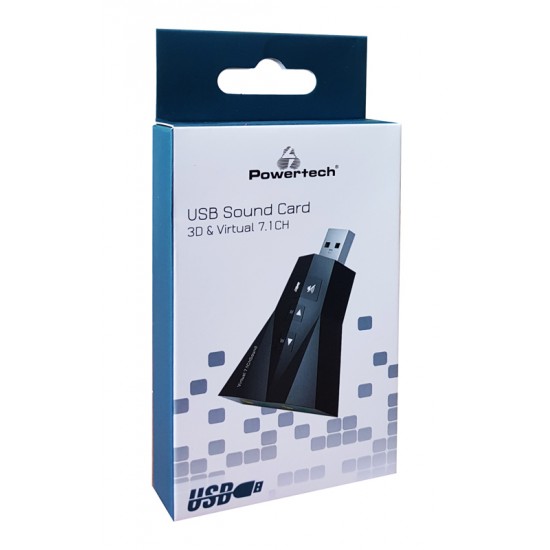 POWERTECH USB κάρτα ήχου 7.1CH, με έξοδο μικρόφωνου και ακουστικού