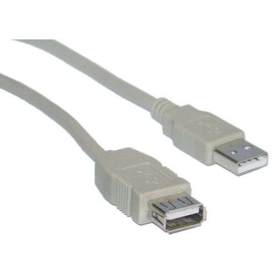 POWERTECH Καλώδιο USB 2.0 σε USB female, 5m, Gray