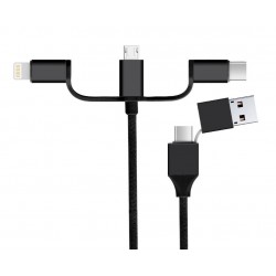 POWERTECH Καλώδιο USB 2.0 & Type-C σε USB Type-C/Micro/8pin CAB-U118, 1m