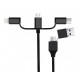 POWERTECH Καλώδιο USB 2.0 & Type-C σε USB Type-C/Micro/8pin CAB-U118, 1m