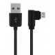 POWERTECH Καλώδιο USB 2.0 σε USB Micro 90°, Dual Easy USB, 3m, μαύρο