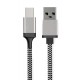 POWERTECH καλώδιο USB σε USB Type-C CAB-U130, 8mm tip, 1.5m, μαύρο-γκρι