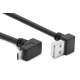 POWERTECH Καλώδιο USB σε USB Micro-B CAB-U136, 90°, Dual Easy USB, 0.5m