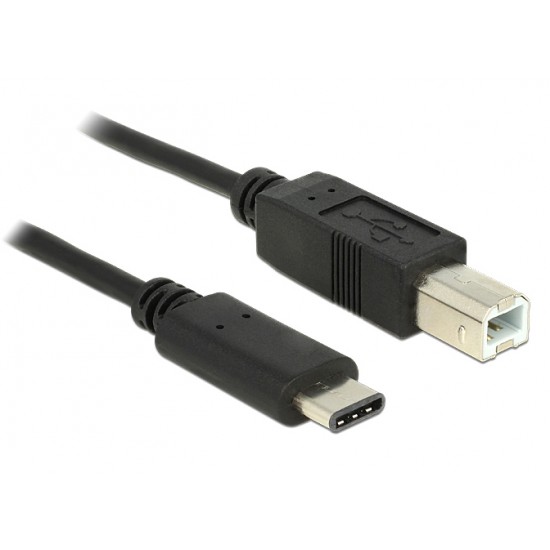 POWERTECH Καλώδιο CAB-UC012 USB 2.0 Type-C σε USB Type B, 1m, μαύρο