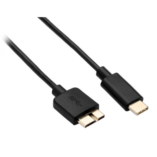 POWERTECH Καλώδιο USB 3.0 Type-C σε Micro-B SuperSpeed, 1m, μαύρο