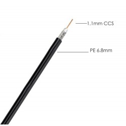 POWERTECH Καλώδιο RG6U Coaxial, external PE 6.8mm, 1.1mm CCS, 100m