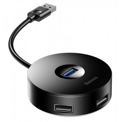 BASEUS USB hub CAHUB-U01 USB 3.0, 1x USB 3.0, 3x USB 2.0, 1m, μαύρο