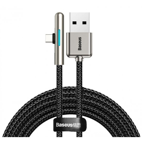 BASEUS καλώδιο USB σε Type-C CAT7C-C01, LED, 4A 40W, 2m, μαύρο