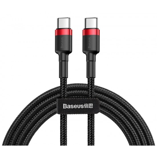 BASEUS καλώδιο USB Type-C CATKLF-G91, 3A 60W, PD2.0, 2m, μαύρο-κόκκινο