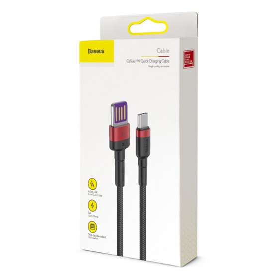 BASEUS καλώδιο USB σε Type-C CATKLF-P91,  40W, double-sided, 1m, κόκκινο