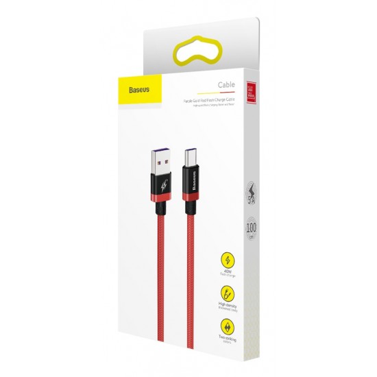BASEUS καλώδιο USB σε Type-C CATZH-A09, 40W - 5A, 1m, κόκκινο
