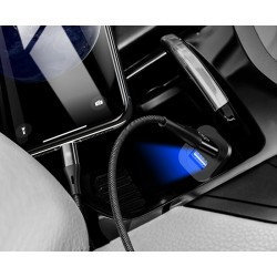 USAMS φορτιστής αυτοκινήτου C7, 2x USB, 4.8A, μεταλλικός, μαύρος