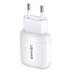 USAMS φορτιστής τοίχου T19, 1x USB, 2.1A, λευκός