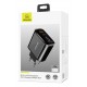 USAMS φορτιστής τοίχου T23, USB & type-C, οθόνη, 18W 3A, μαύρος