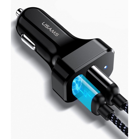 USAMS φορτιστής αυτοκινήτου C13, 2x USB, 2.1A, λευκός