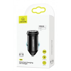 USAMS φορτιστής αυτοκινήτου C14, 1x type-C, 3A 18W, μεταλλικός, μαύρος