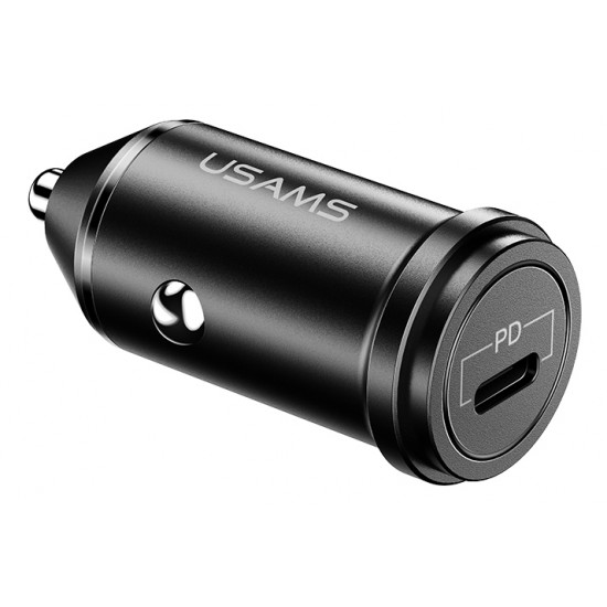 USAMS φορτιστής αυτοκινήτου C14, 1x type-C, 3A 18W, μεταλλικός, μαύρος