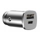 BASEUS φορτιστής αυτοκινήτου CCALL-AS01, 2x USB, 5A 30W, ασημί