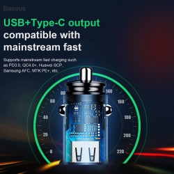 BASEUS φορτιστής αυτοκινήτου CCALL-YS01, 2x USB, 5A 30W, μαύρο
