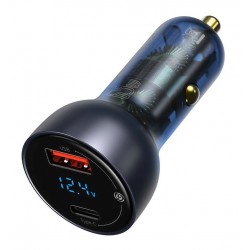BASEUS φορτιστής αυτοκινήτου CCKX-C0G, USB & type-C, 5A 65W, μαύρος