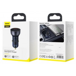 BASEUS φορτιστής αυτοκινήτου CCKX-C0G, USB & type-C, 5A 65W, μαύρος