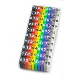 POWERTECH Clip αρίθμησης καλωδίου Νο 0-9, Color, 10τεμ.