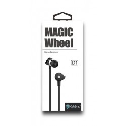 CELEBRAT Earphones με μικρόφωνο D1, on/off, 10mm, 1.2m flat, μαύρα