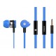 CELEBRAT Earphones με μικρόφωνο D1, on/off, 10mm, 1.2m flat, μπλε