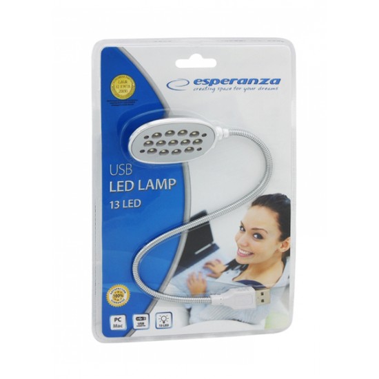 ESPERANZA USB LED φακός EA120 για laptop, 13 LED, ασημί