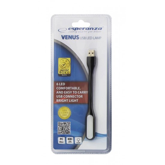 ESPERANZA USB LED φωτιστικό Venus EA147K για laptop, 6 LED, μαύρο