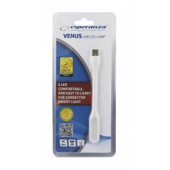 ESPERANZA USB LED φακός Venus EA147W για laptop, 6 LED, λευκός