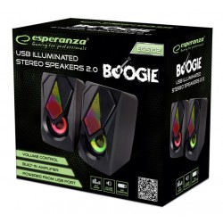 ESPERANZA ηχεία Boogie EGS102, 2.0ch, 2x 2.5W RMS, USB, Aux in, LED