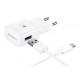 SAMSUNG Φορτιστής EP-TA20EBECGWW, USB Type-C, 15W 2A, retail, λευκό