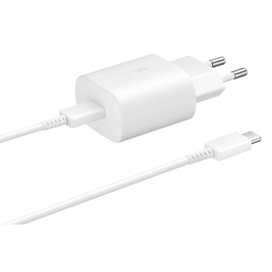 SAMSUNG φορτιστής τοίχου EP-TA800XWEGWW, USB Type-C, 25W 3A, λευκό