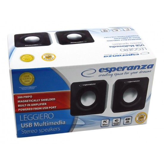 ESPERANZA Multimedia ηχεία Leggiero EP111, 2.0ch, 2x 3W RMS, USB, Aux in