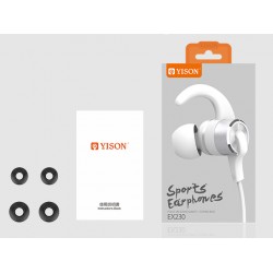YISON Sports earphones EX230-WH με μικρόφωνο, 10mm, 1.2m, λευκό