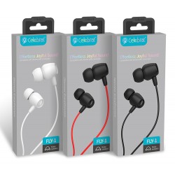 CELEBRAT Earphones Fly 1 με μικρόφωνο, 10mm, 3.5mm, 1.2m, κόκκινα