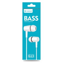 CELEBRAT earphones G13 με μικρόφωνο, 10mm, 1.2m, λευκό