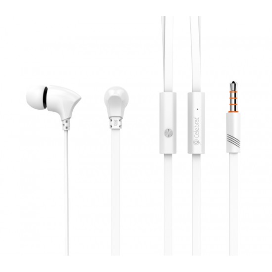 CELEBRAT Earphones με μικρόφωνο G3, on/off, 10mm, 1.2m, λευκά